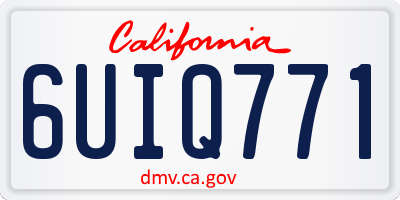 CA license plate 6UIQ771