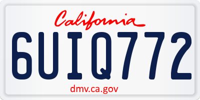 CA license plate 6UIQ772