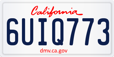 CA license plate 6UIQ773