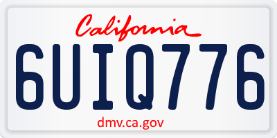 CA license plate 6UIQ776