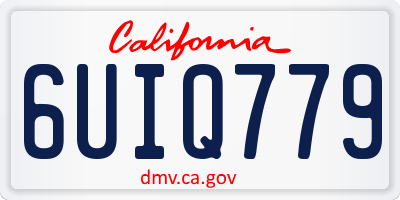 CA license plate 6UIQ779