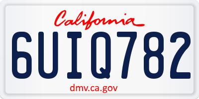 CA license plate 6UIQ782