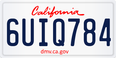 CA license plate 6UIQ784