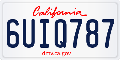 CA license plate 6UIQ787