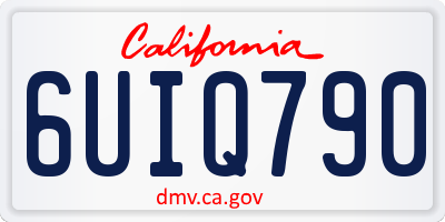 CA license plate 6UIQ790