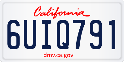 CA license plate 6UIQ791