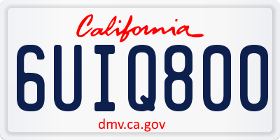 CA license plate 6UIQ800