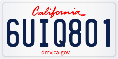 CA license plate 6UIQ801