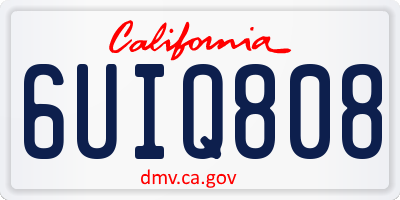 CA license plate 6UIQ808