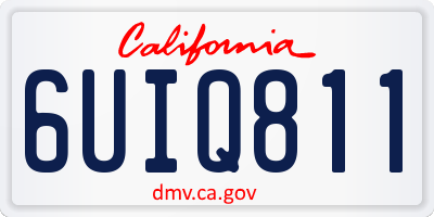 CA license plate 6UIQ811