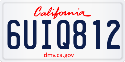 CA license plate 6UIQ812