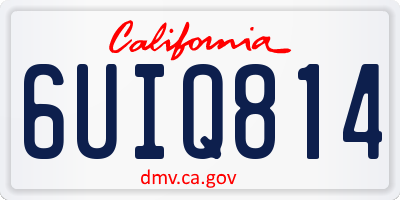 CA license plate 6UIQ814