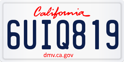 CA license plate 6UIQ819