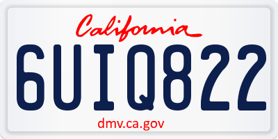 CA license plate 6UIQ822