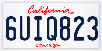 CA license plate 6UIQ823