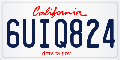 CA license plate 6UIQ824
