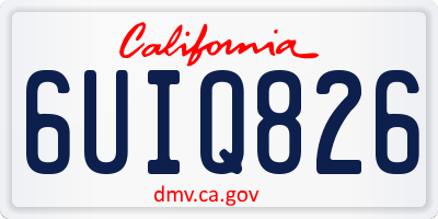 CA license plate 6UIQ826