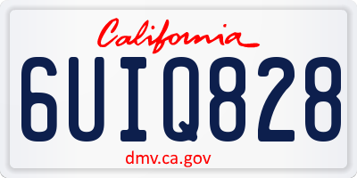 CA license plate 6UIQ828
