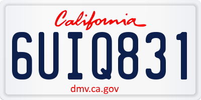 CA license plate 6UIQ831
