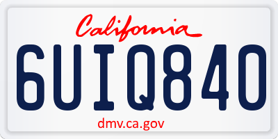 CA license plate 6UIQ840