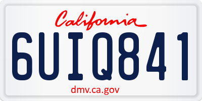 CA license plate 6UIQ841