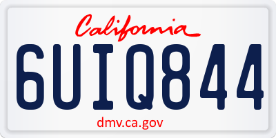 CA license plate 6UIQ844