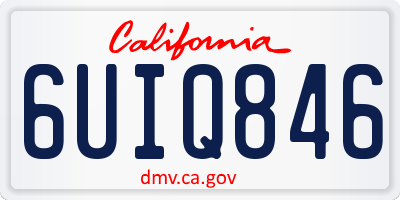 CA license plate 6UIQ846