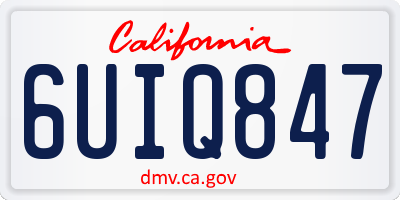 CA license plate 6UIQ847