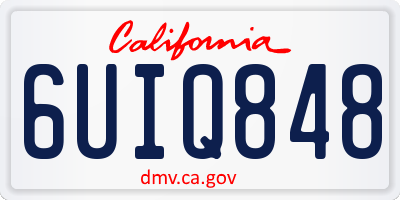 CA license plate 6UIQ848