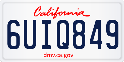 CA license plate 6UIQ849