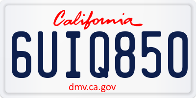 CA license plate 6UIQ850