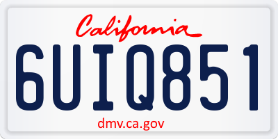 CA license plate 6UIQ851