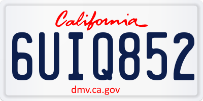 CA license plate 6UIQ852