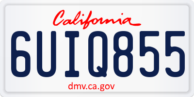 CA license plate 6UIQ855