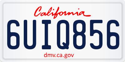 CA license plate 6UIQ856