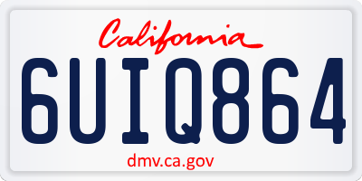 CA license plate 6UIQ864