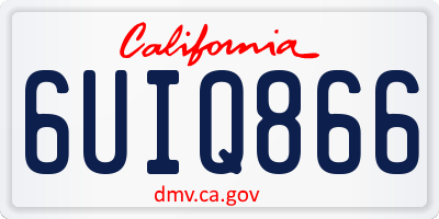 CA license plate 6UIQ866