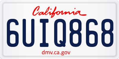 CA license plate 6UIQ868
