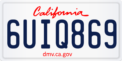 CA license plate 6UIQ869