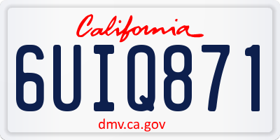 CA license plate 6UIQ871