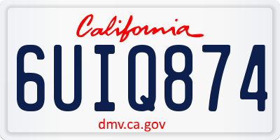 CA license plate 6UIQ874