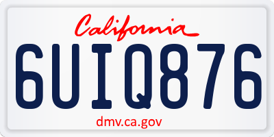 CA license plate 6UIQ876