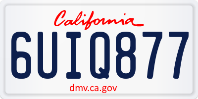 CA license plate 6UIQ877