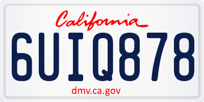 CA license plate 6UIQ878