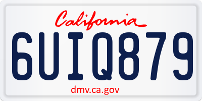 CA license plate 6UIQ879