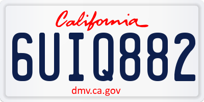 CA license plate 6UIQ882