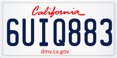 CA license plate 6UIQ883