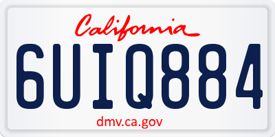 CA license plate 6UIQ884