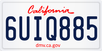 CA license plate 6UIQ885