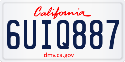 CA license plate 6UIQ887